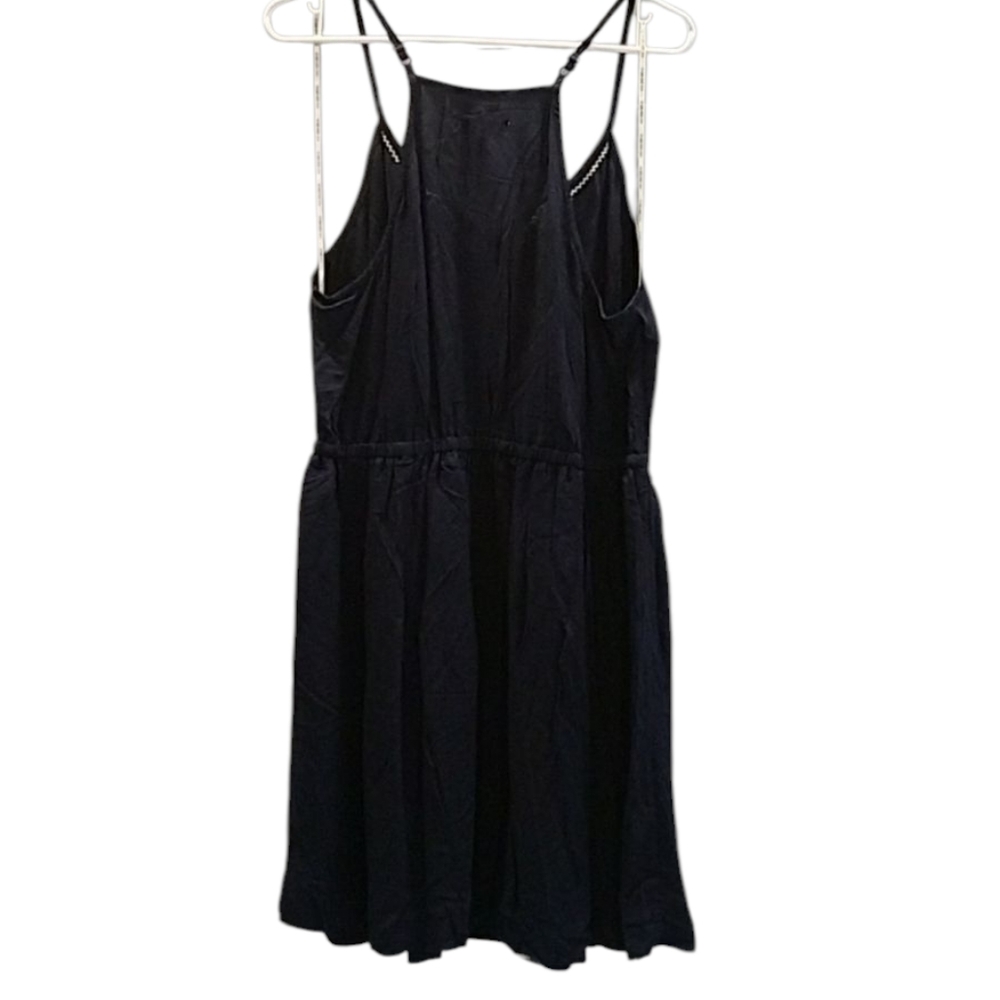 Navy Blue Womens Dress with Embroidered Detail - Picture 2 of 3